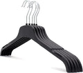 The Hanger Store 20 Strong Black Plastic Adults Coat Clothes Hangers - Sturdy, Space-Saving, Slim Profile with 360-Degree Swivel Hook - Ideal for Organizing Tops, Shirts, Coats, Jackets, and Blouses