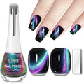 Cat Eye Nail Polish No Gel, 16ML Chameleon Cat Eye Nails Varnish with Magnet Oil Base Quick Dry Holographic Magnetic Nail Polish for Nails Art Manicure No Need UV Curing