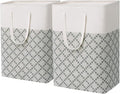 Tall Laundry Basket, Washing Baskets for Laundry Clothes Hamper for Towels Bedding Dirty Clothes Collapsible Laundry Bin Boho Laundry Baskets for Bedroom, Bathroom, Toys, 2 Pack, 75L, Grey
