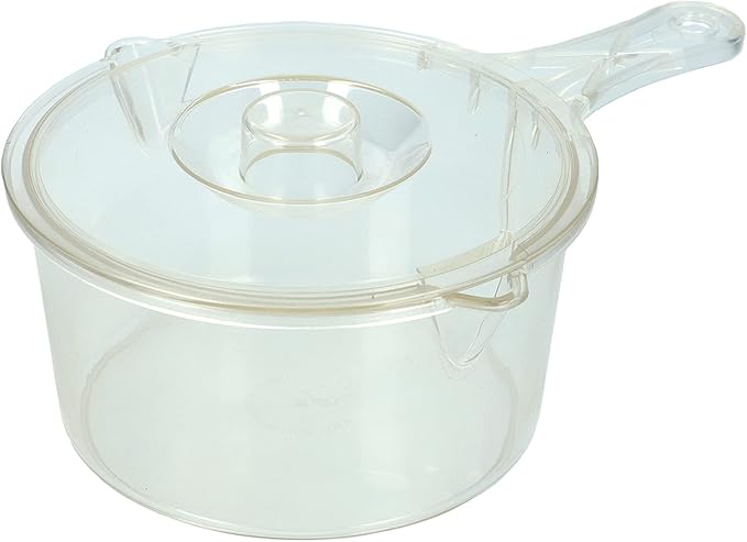 KitchenCraft Microwave Saucepan and Lid, BPA-Free Plastic Microwave Saucepan, 9 ml, Transparent