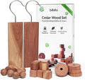 Cedarwood Moth Repellent for Wardrobes, 28 Pcs 100% Natural Cedar Wood Discs, Cedar Wood Rings & Cedar Moth Balls for Storage Box, Drawers, Wardrobe Storage & Clothes, Ideal Moth Killer & Freshener