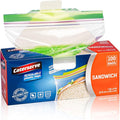 Plastic Sandwich Bags – Zip Food Bags – Transparent Lunch Bags with Ziplock Closure – 100 pcs Small Snack Bag – 7 x 8-inch Freezer Bags – Non-BPA Plastic – Reusable Sandwich Bags for School and Work