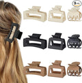 Medium Claw Hair Clips Set, 3 Styles Claw Clips, 4“ Large Hair Claw Clips+2” Medium Small Hair Claw Clip, Rectangle Square Hair Clip for Thick & Fine H-air, Gift for Women Girl