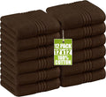 Utopia Towels - 12 Pack Luxury Wash Cloths Set (30 x 30 CM) 100% Cotton Ring Spun, Highly Absorbent and Soft Feel Washcloths for Bathroom, Spa, Gym, and Face Towel (Brown)