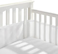Purflo Breathable Cot Bumper (2pcs) | Safe Alternative to Traditional Baby Cot Bumpers | Machine Washable Mesh & Easy Install Fixings | Fits Cot Bed up to 140x70cm | Baby Essential | Soft White