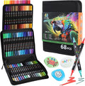 Acrylic Paint Pens Paint Marker - 68 Colours Dual Tip Brush Paint Markers for Rock Painting, Glass, Ceramic, Stone Wood, Canvas - Fine & Brush Tip DIY Crafts Making