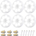 6 Pack Motion Sensor Lights Indoor, 8 LEDs Night Light USB Rechargeable, LED Adhesive Lamp with Magnetic Base, 3000K Induction Nightlight & 400mAh Battery, for Wardrobe,Stairs,Closet,Hallway