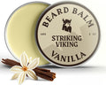 Striking Viking Beard Balm - 60 g, Vanilla - Softening Butter for Men - Tea Tree Oil Balm for Soothing Comfort - Hydrating Oil, Leave-In Conditioner Beard Wax