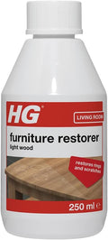 HG Furniture Restorer for Light Wood, Wood Stain Remover & Wood Cleaner for Scratches, Water Marks & Coffee Cup Rings, Oak Stain Remover & Laminate Furniture Restorer - 250ml