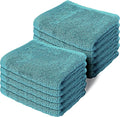 10 Pc Face Flannels Pack - 500 GSM 100% Egyptian Cotton Towel Set - Quick Dry and Absorbent Wash Cloth - Easy Drying Kitchen and Bath Flannel for Home Spa & Professional Use -Kingfisher 30X30CM