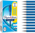 Paper Mate Flexgrip Ultra Ballpoint Pens | Medium Point (1.0mm) | Handwriting Pens & Stationery Supplies | Blue Pen Set | 12 Count