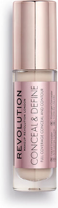 Revolution Conceal & Define Concealer, Lightweight, Long-Lasting, Full Coverage Face Makeup, C0.5, 4g