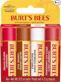 Burt’s Bees Lip Balm Gift Set, Shortbread Cookie, Cranberry Spritz, Salted Caramel, Peppermint, Lip Balm Multipack, 4x4.25g