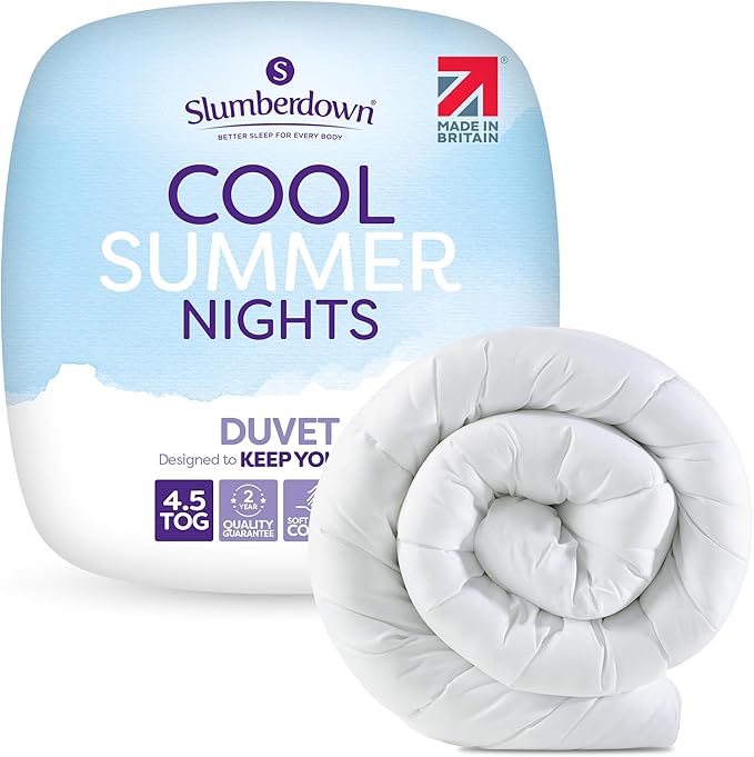 Slumberdown Cool Summer Nights 4.5 Tog King Size Duvet - Lightweight & Breathable Summer Duvet for Hot Nights | UK-Made King Quilt, Non-Allergenic & Washable (225 x 220cm)