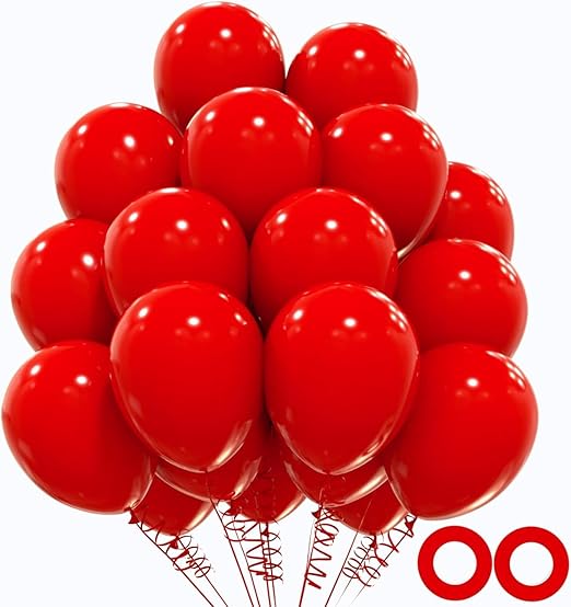 Red Balloons, 50 Pcs 12Inch Strong and Thicken Red Party Balloons for Valentines Day Decorations, Hen Party, Birthday, Mothering Sunday, Wedding, Ruby Wedding Anniversary & Romantic Party Decor