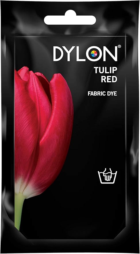 DYLON Hand Dye, Fabric Dye Sachet for Clothes, Soft Furnishings and Projects, 50 g - Tulip Red