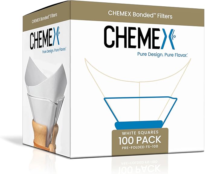 Chemex Classic Coffee Filters, Squares, 100 ct - Exclusive Packaging