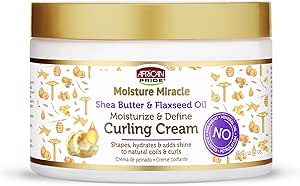 African Pride Moisture Miracle Shea Butter & Flaxseed Oil Moisturize & Define Curling Cream 12 oz