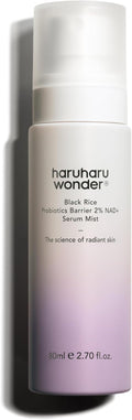 haruharu Wonder Black Rice Probiotics 2% NAD+ Serum Mist, Ultra-Fine Mist, Hydrating & Plumping, Barrier Support, Sensitive Skin, Ceramide, Korean Skincare, Vegan, 80ml