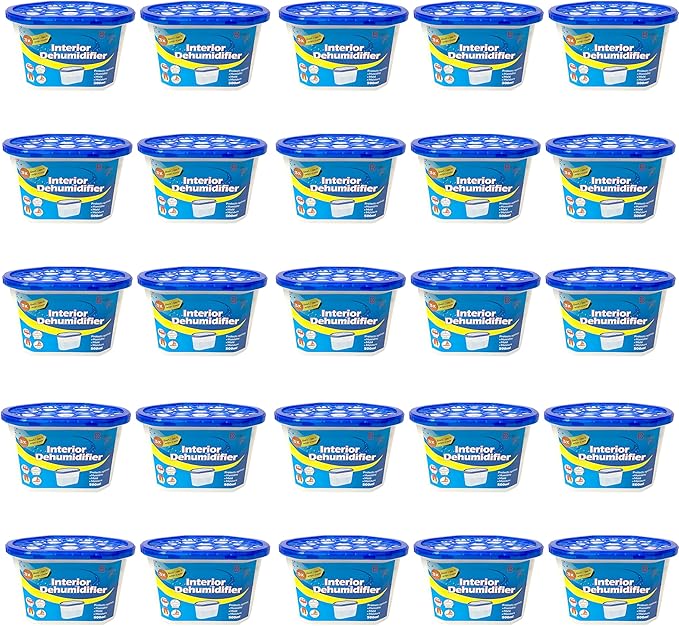 Dehumidifier 500ml Pack of 25 Condensation Remover Moisture Absorber Dehumidifiers for Damp, Mould, Moisture in Home, Kitchen, Bedroom, Caravan, Office, Garage, Bathroom, Basement