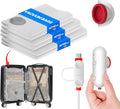 Vacuum Storage Bags for Clothes, 6-Pack Vacuum Bags with Portable Electric Pumps, Reusable, Suitable for Clothing storage, Travel, Luggage and Suitcase Storage