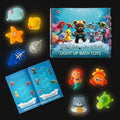 Set of 9 Light Up Bath Toys for Kids, 9PCS LED Sensory Bath Toys with 9 Bonus Interactive Stories Included & Packed In a Box – Fun for Parents with Newborns & Toddlers