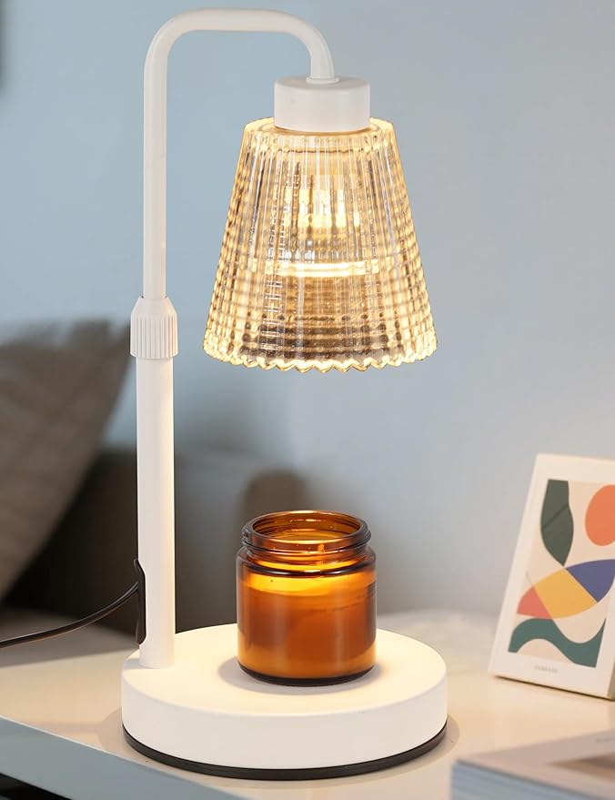 Candle Warmer Lamp with Timer Dimmable, Birthday Gifts for Women Mom, House Warming Gifts New Home Decor, Wax Melt Warmer for Jar Candles with 2 Bulbs[Energy Class G]