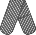 Butcher Stripe Double Oven Gloves Quilted Heavy Duty Cooking Potholder Heat Resistant Mitt 18x90cm (Grey)