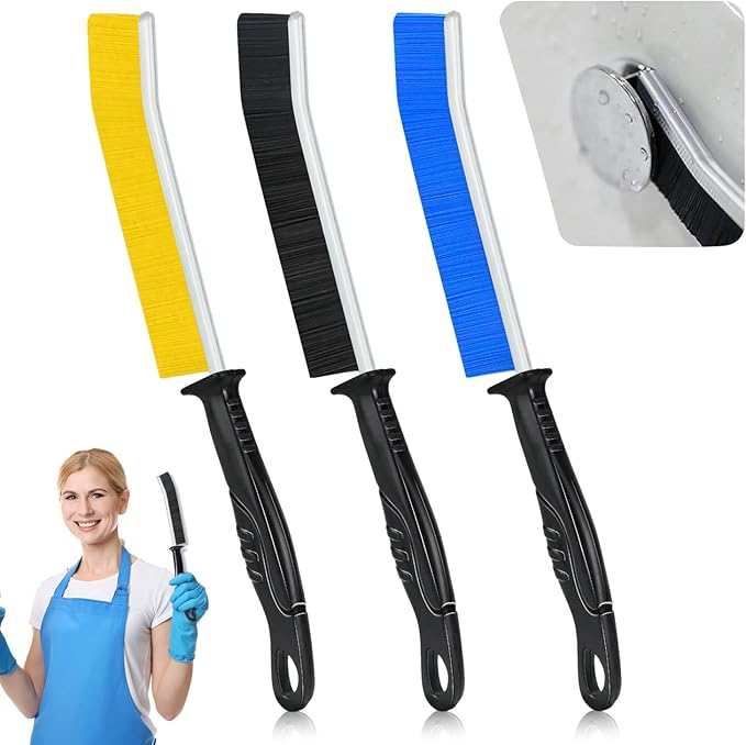 Crevice Cleaning Brush, 3 PCS Hard Bristle Cleaner Brush, Grout Brush, Household Cleaning Tools, Multifunctional Groove Gaps Cleaning Brush for Cleaning Kitchen, Bathroom, Window(Colorful)