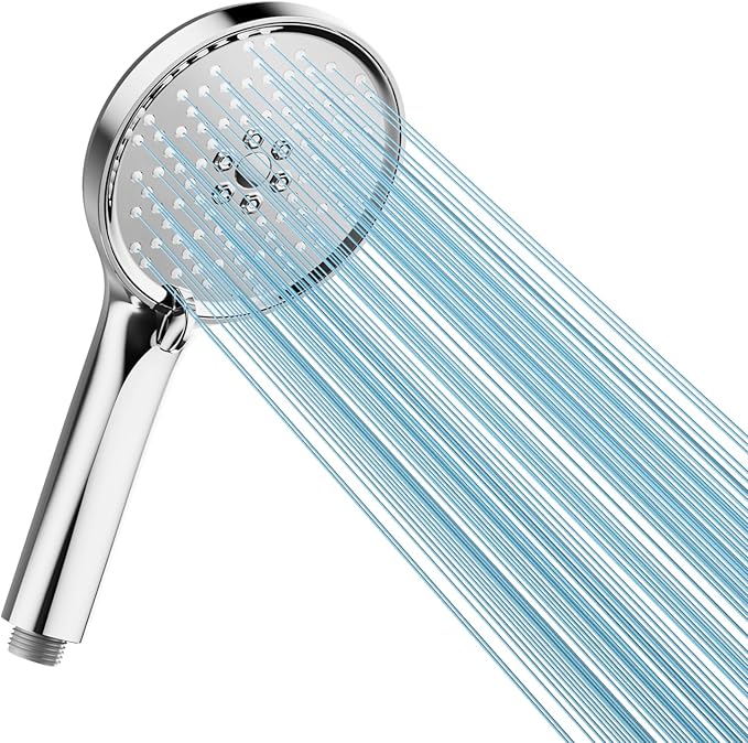 Cobbe Shower Head, High Pressure Shower Heads with 3 Modes, Water Saving Shower Heads, Large Powerful Shower Head for Low Water Pressure, Chrome