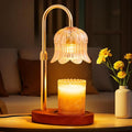 Candle Warmer Lamp Electric : Classicism Glass Design with 2 Bulbs - Adjustable Height and Dimmable Timer Flower Lamp - Jar Candles Flameless Burner Suitable Various Holiday Warming Gifts