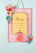 Hallmark Mum Mothers Day Card, With Wooden Hanging Keepsake Decoration, 3D & Pop Up Mothers Day Card, Pink, Green, Blue