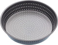 MasterClass KCMCCB15 Crusty Bake 23 cm Deep Perforated Pie Dish with PFOA Non Stick, Robust 1 mm Carbon Steel, 9 Inch Round Tin, Grey