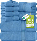 Utopia Towels 8 Piece Towel Set - 2 Bath Towels, 2 Hand Towels and 4 Washcloths Cotton Hotel Quality Super Soft and Highly Absorbent (Electric Blue)