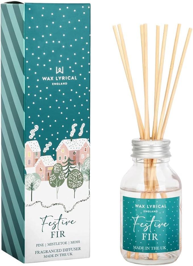 Wax Lyrical Festive Fir Reed Diffuser 100ml | Refreshing Forest Scent | Rich & Woody