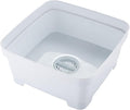 Minky Washing Up Bowl with Sink Plug Strainer, Multipurpose Square Basin, Speckled White, 11L, UK Made