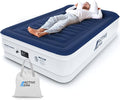 Active Era Luxury Double Inflatable Mattress | Puncture Resistant Double Airbed w/Flock Coating | Quick 3 Mins Blow Up Bed w/Built-in Pump | Portable Air Bed - Home Camping & Guests 193x137x36.5 cm