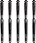 uni-ball UM-153S Gel Impact Broad Rollerball Pens - 1mm Nib, 0.6mm Line Width - Black Ink (5)
