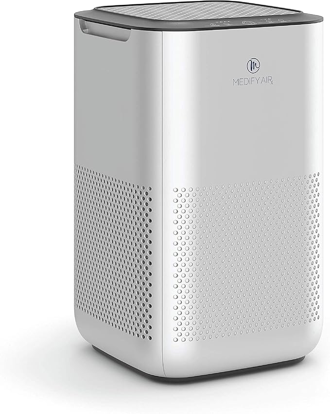 Medify Air MA-15 Air Purifier with H13 HEPA Filter - a Higher Grade of HEPA | New Model July 2020 | '3-in-1' Filters | 99.9% Removal in a Modern Design - Silver-1Pack