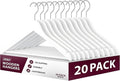 ZENO Wooden Hangers White 20 Pack | Wooden Coat Hangers | Hanger for Clothes with 360° Swivel Hook, Shoulder Notches & Anti Slip Design | Lightweight & Durable