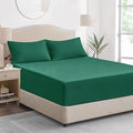King Size Fitted Sheet Deep - Dark Green Kingsize Bed Sheet Extra Deep Pocket 16 inch (40 cm), Soft Brushed Microfiber Mattress Bottom Bedding Sheet, 150x200cm