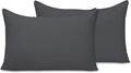 Pamposh Pillow Cases 2 Pack Super Soft Brushed Microfibre Pillow Covers Hypoallergenic Breathable Non Iron Envelope Closure Grey Pillow Cases