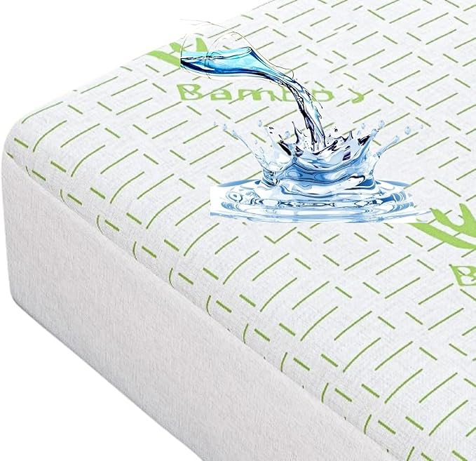 BAMBOO Water Proof Mattress Protector Topper cover Extra Deep Fitted 40 CM Depth Breathable Antialergy Non Noisy Bug Proof Double-40cm