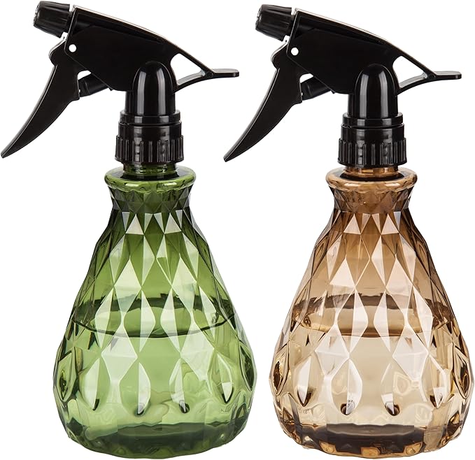 2 Pcs Empty Spray Bottles, 500ml Water Spray Bottles with Adjustable Spray Head, Refillable Trigger Sprayer Bottles, Atomizer Plant Mister Sprayer Bottles for Plants (Green Brown)