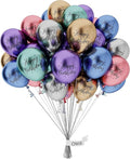 OWill 50 PCS 10 Inch Happy Birthday Metallic Balloons,Shiny Metallic Balloon Latex Balloon Happy Birthday Balloons