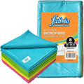 FABRIO Microfibre Cleaning Cloths – Pack of 8, 30x30cm, Ultra-Soft, Lint-Free, Super Absorbent Towels for Kitchen, Car, Glass, and Multi-Surface Cleaning – Assorted Colours