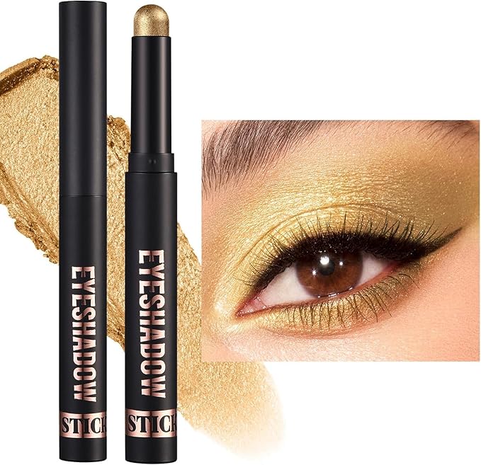 Eyeshadow Stick Soft Creamy Matte Shimmer Eye Shadow Pencil Crayon Highlighting Pigmented Shiny Eyeshadow Pencil Waterproof Classy Shimmer Eye Shadow Sticks (#13)