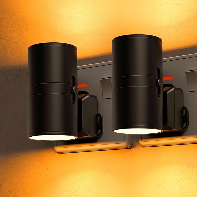 LOHAS-LED Amber Night Light, Yellow Nightlight, 2 Pack, Dimmable Night Light 100LM, Light Sensor, Warm Nightlight, Sleep Light for Kids Adults, Soft Light for Bedroom Hallway Bathroom Kitchen