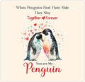 Papa Prints Penguin Valentines Greeting Card for Her I Love You Card for Her (145 x 150 mm) Anniversary and Valentines Cards for Couples