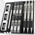 Nicpro 0.5 mm Art Mechanical Pencil Set in Storage Case, 3 PCS Metal Drafting Pencil Lead Pencil with 6 Tube HB Refills, 3 Erasers, 9 PCS Eraser Refills for Artist Writing, Drawing, Sketching